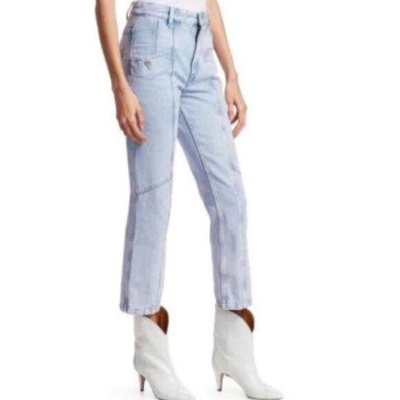 Isabel Etoile Marant Notty Lightwash Denim Cropped Jeans Size FR 34/US XS - Picture 2 of 13